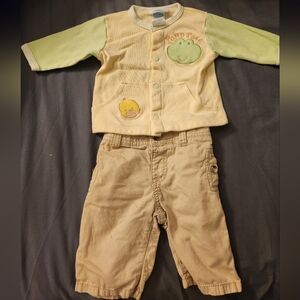 Old Navy Yellow and Light Green Baby Two-Piece Outfit
